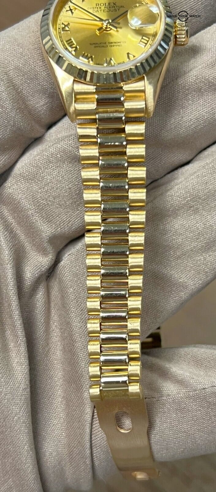 Rolex Lady-Datejust 69178 President 26mm 18K Yellow Gold Roman Numeral! - Image 10