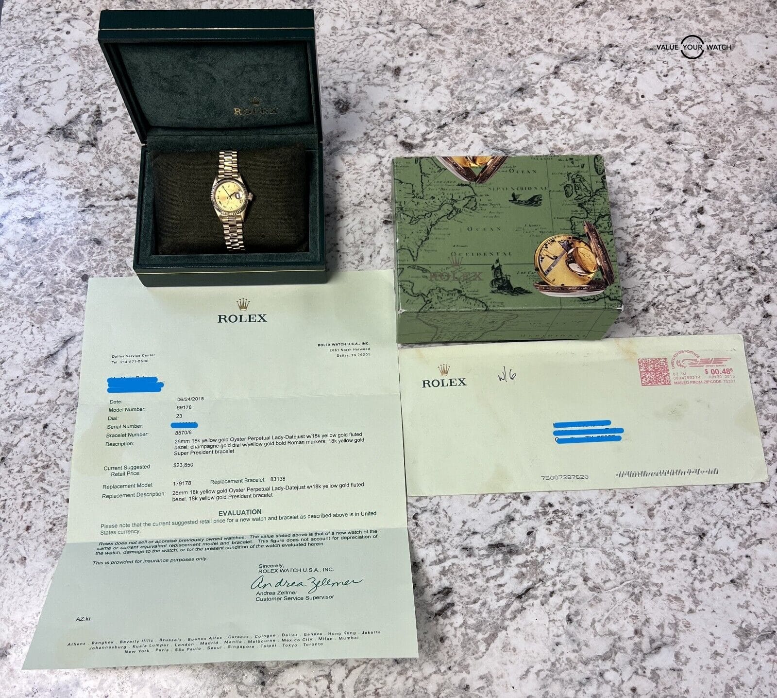 Rolex Lady-Datejust 69178 President 26mm 18K Yellow Gold Roman Numeral! - Image 14