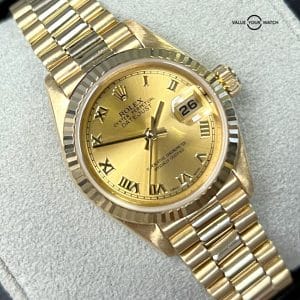 Rolex Lady-Datejust 69178 President 26mm 18K Yellow Gold Roman Numeral!