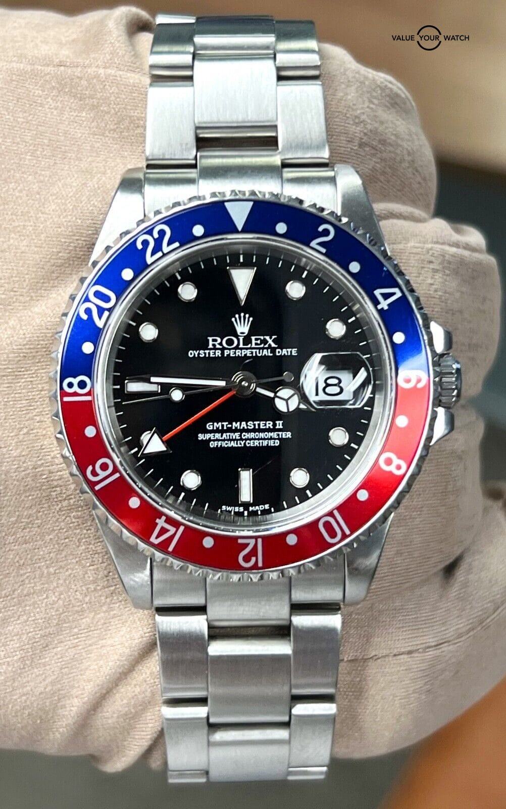 Rolex GMT Master II Pepsi 16710 Blue Red Stainless Steel 40mm 2023 SERVICED! - Image 2