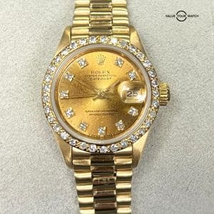 Rolex Lady-Datejust 69178 President 26mm 18K Yellow Gold Diamond Dial & Bezel!