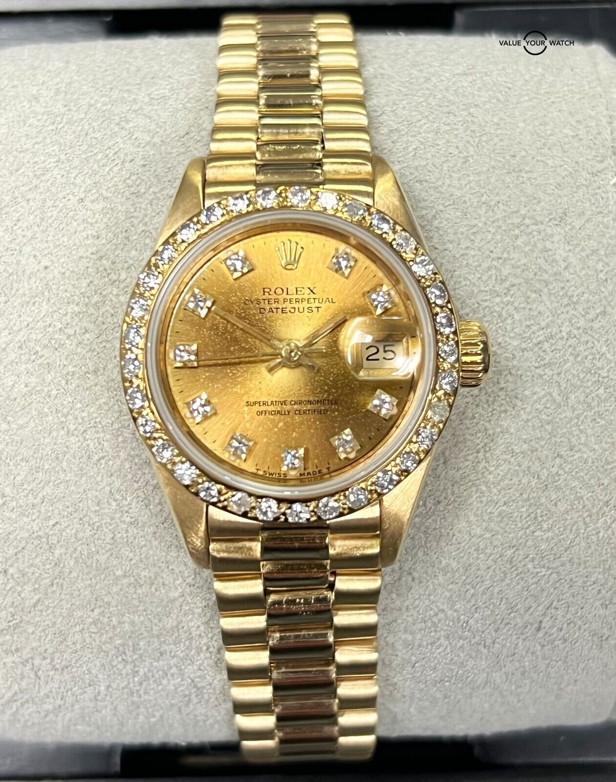 Rolex Lady-Datejust 69178 President 26mm 18K Yellow Gold Diamond