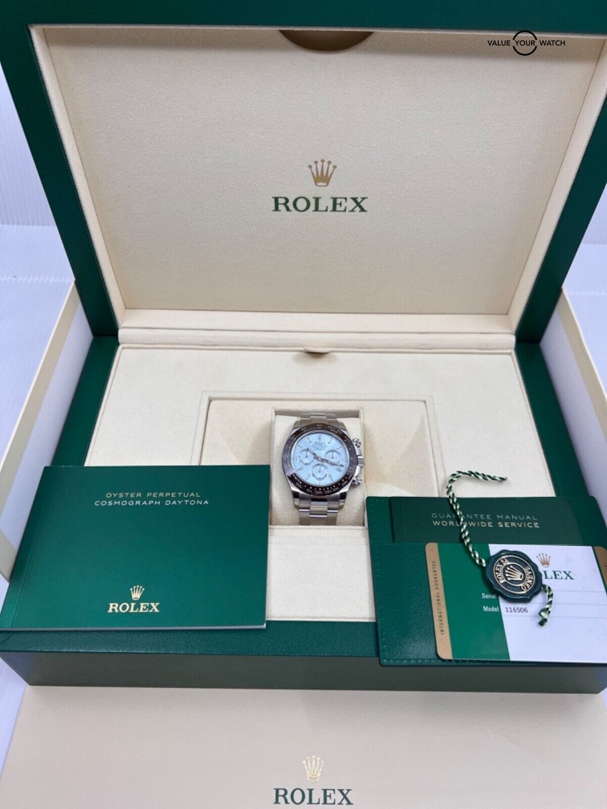 2020 Rolex Daytona 116506A Platinum Ice Blue Dial with Baguette Hour Markers - Image 3