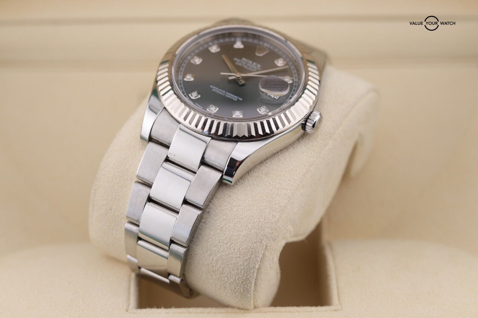 CLEAN Rolex 116334 Datejust 41 Rhodium Diamond Dial Stainless Box Paper 2016 - Image 8