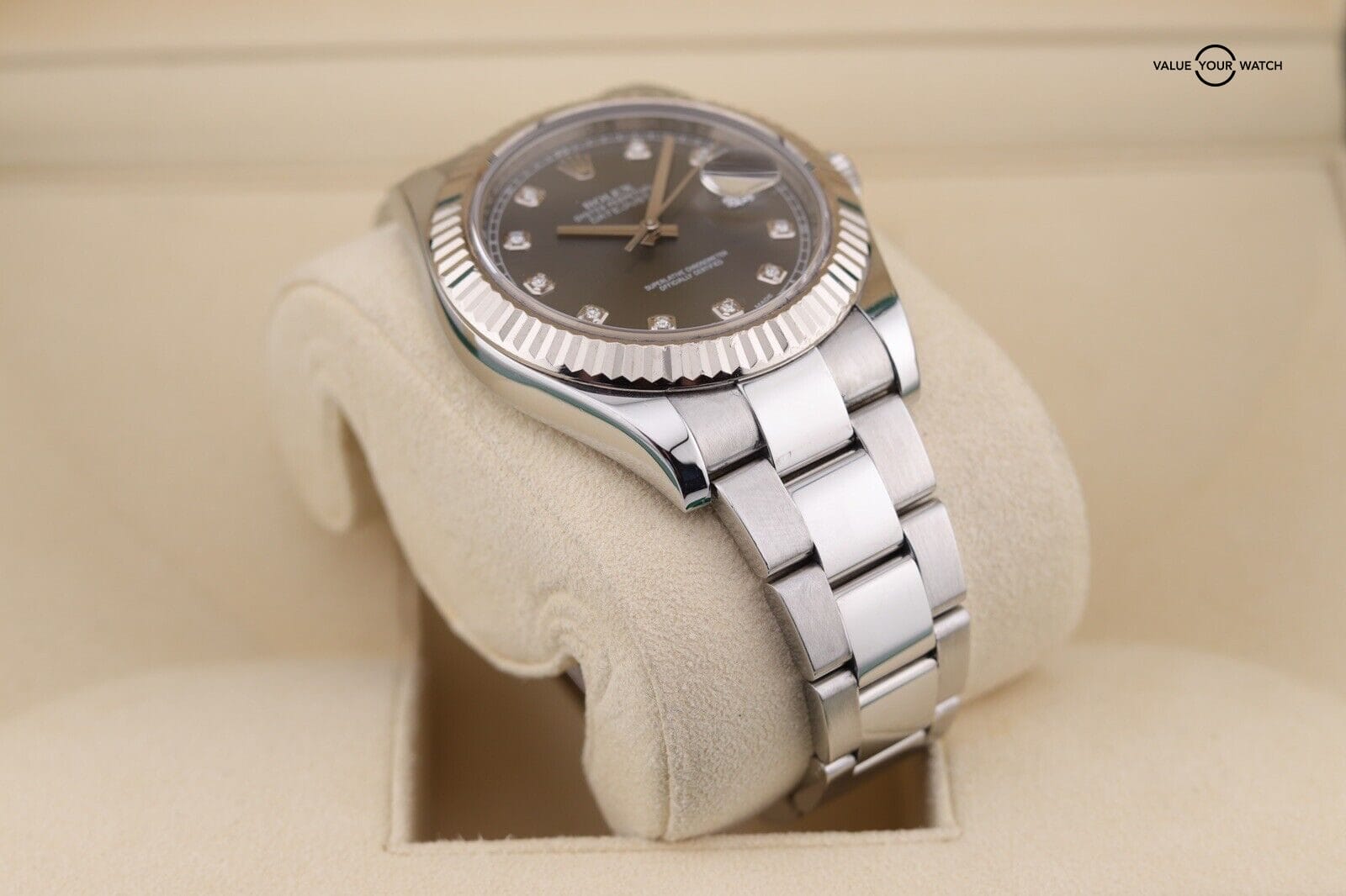 CLEAN Rolex 116334 Datejust 41 Rhodium Diamond Dial Stainless Box Paper 2016 - Image 11