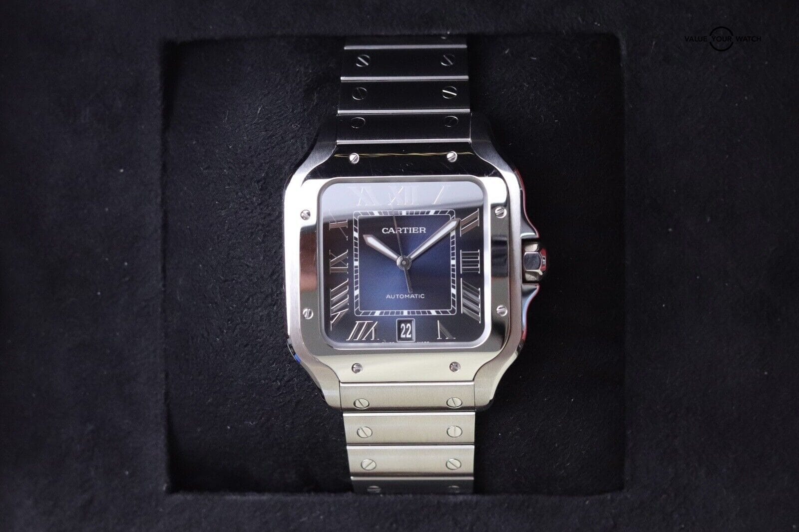 Cartier Santos De Cartier Large Model Auto Steel Mens Bracelet Watch WSSA0030 - Image 2