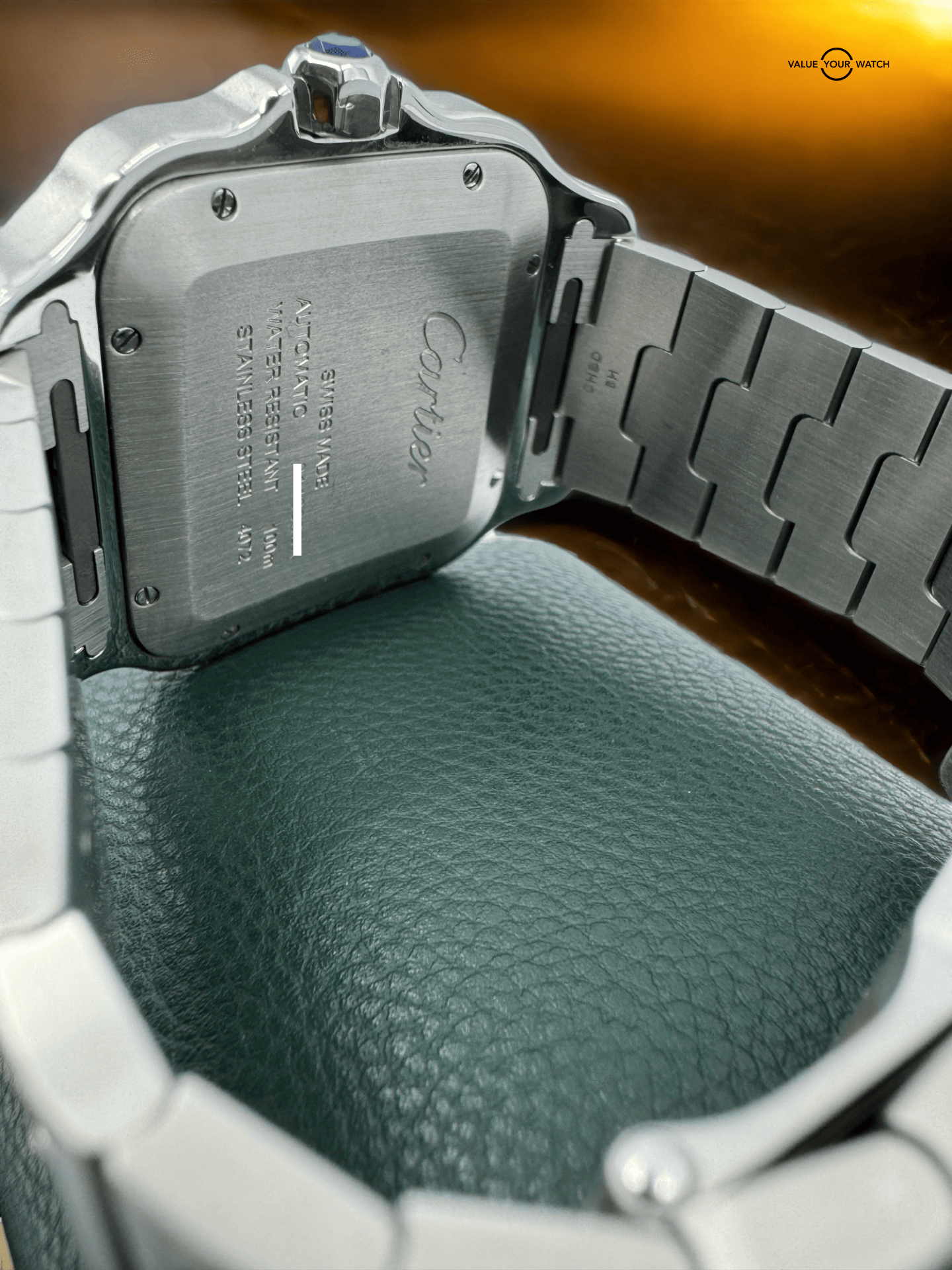 Cartier Santos Large Two Tone Steel & 18K Yellow Gold Automatic White Roman Dial - Image 11