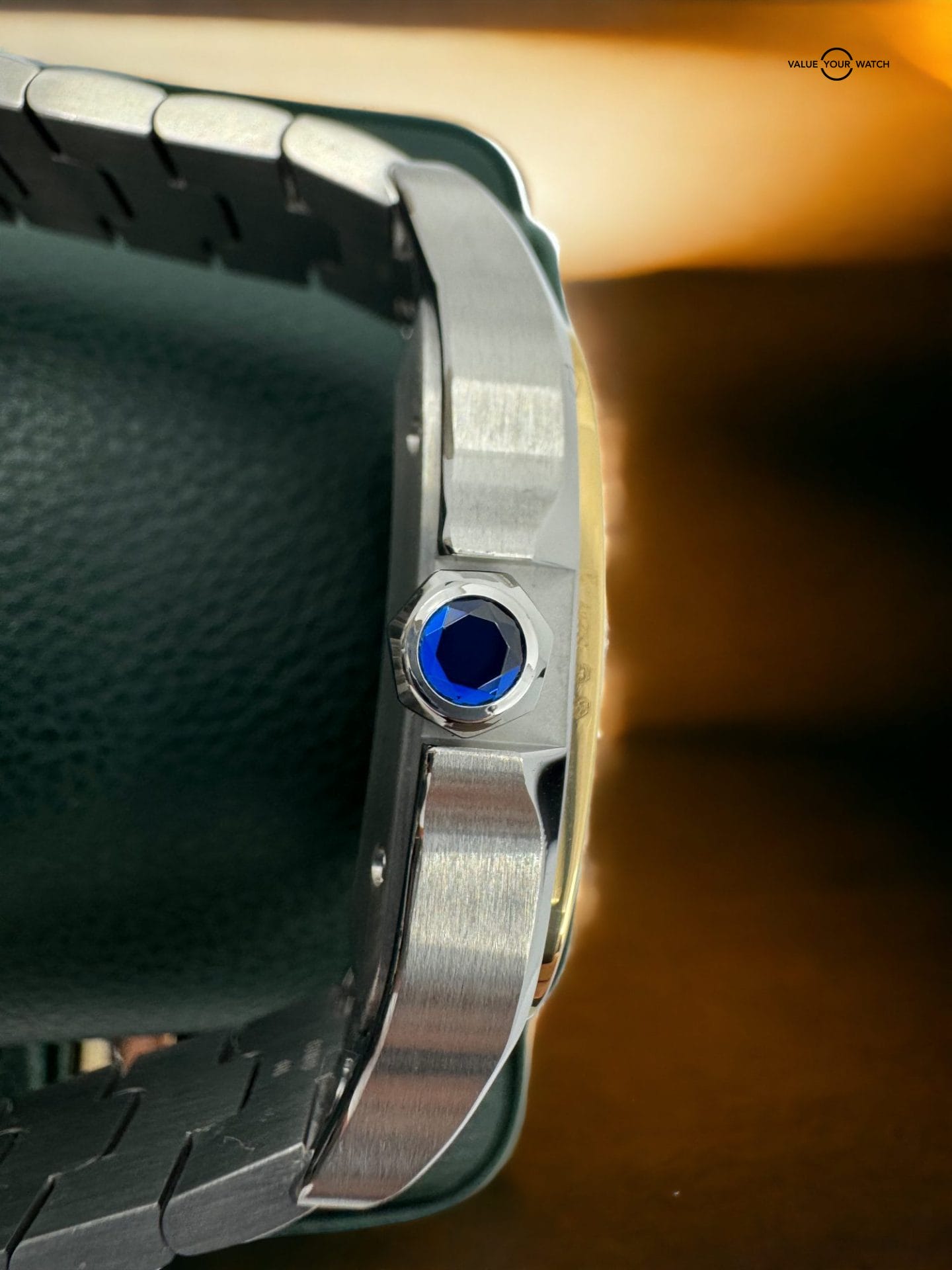 Cartier Santos Large Two Tone Steel & 18K Yellow Gold Automatic White Roman Dial - Image 9