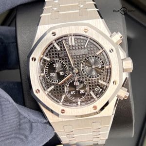 2023 Complete New Unworn Audemars Piguet Royal Oak Chronograph Steel Black Dial