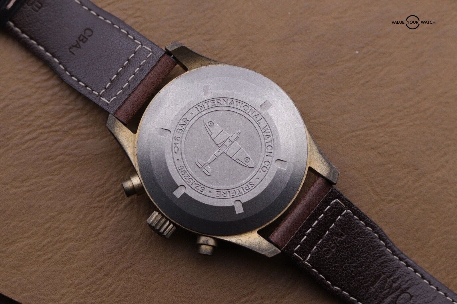 IWC Pilot's Spitfire Chronograph Day Date Watch Green Bronze - IW387902 - Image 3