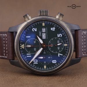 IWC Pilot's Spitfire Chronograph Day Date Watch Green Bronze - IW387902