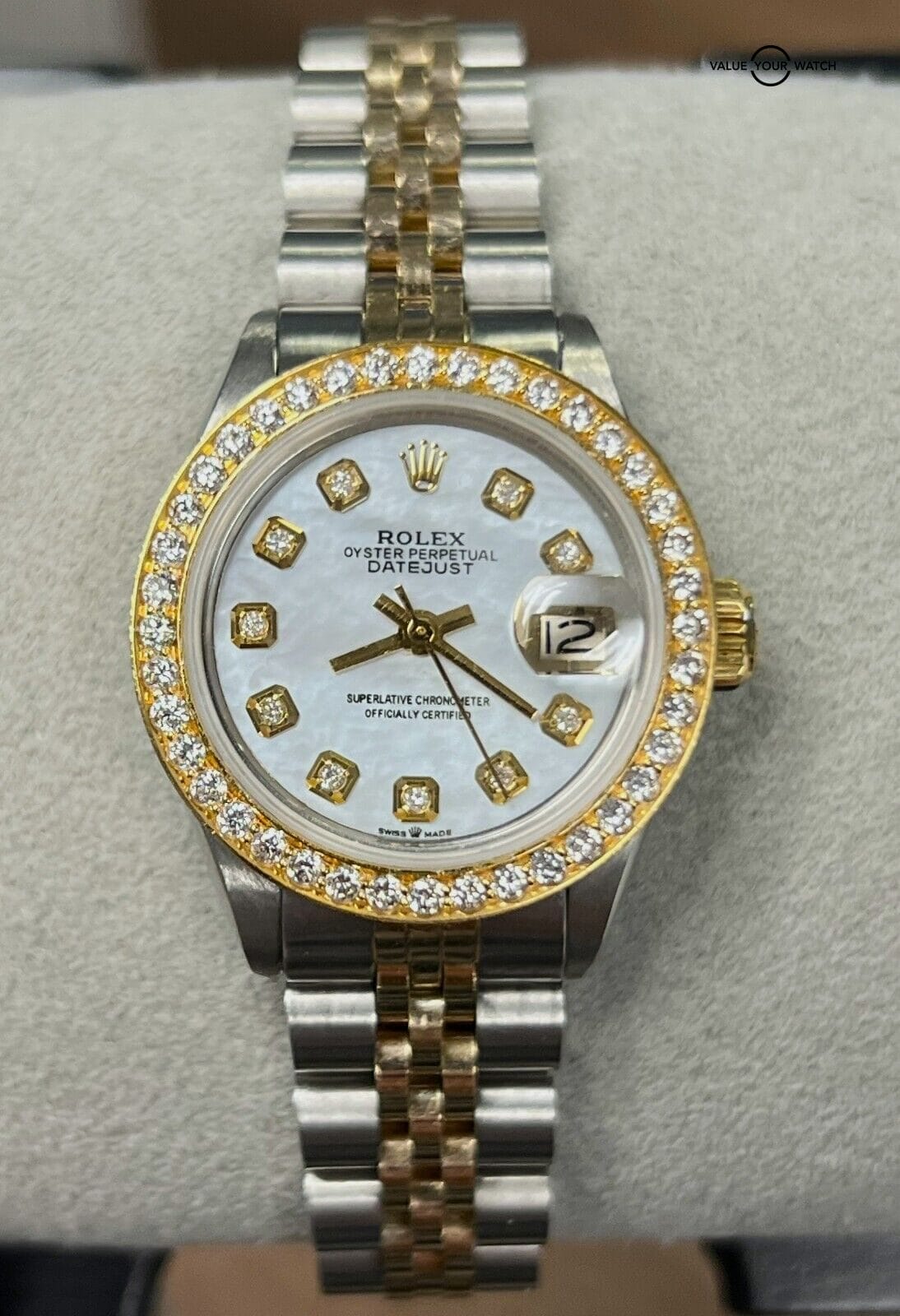 Rolex Ladies Oyster Perpetual 6916 DIAMONDS Two Tone Yellow Gold & SS! - Image 6