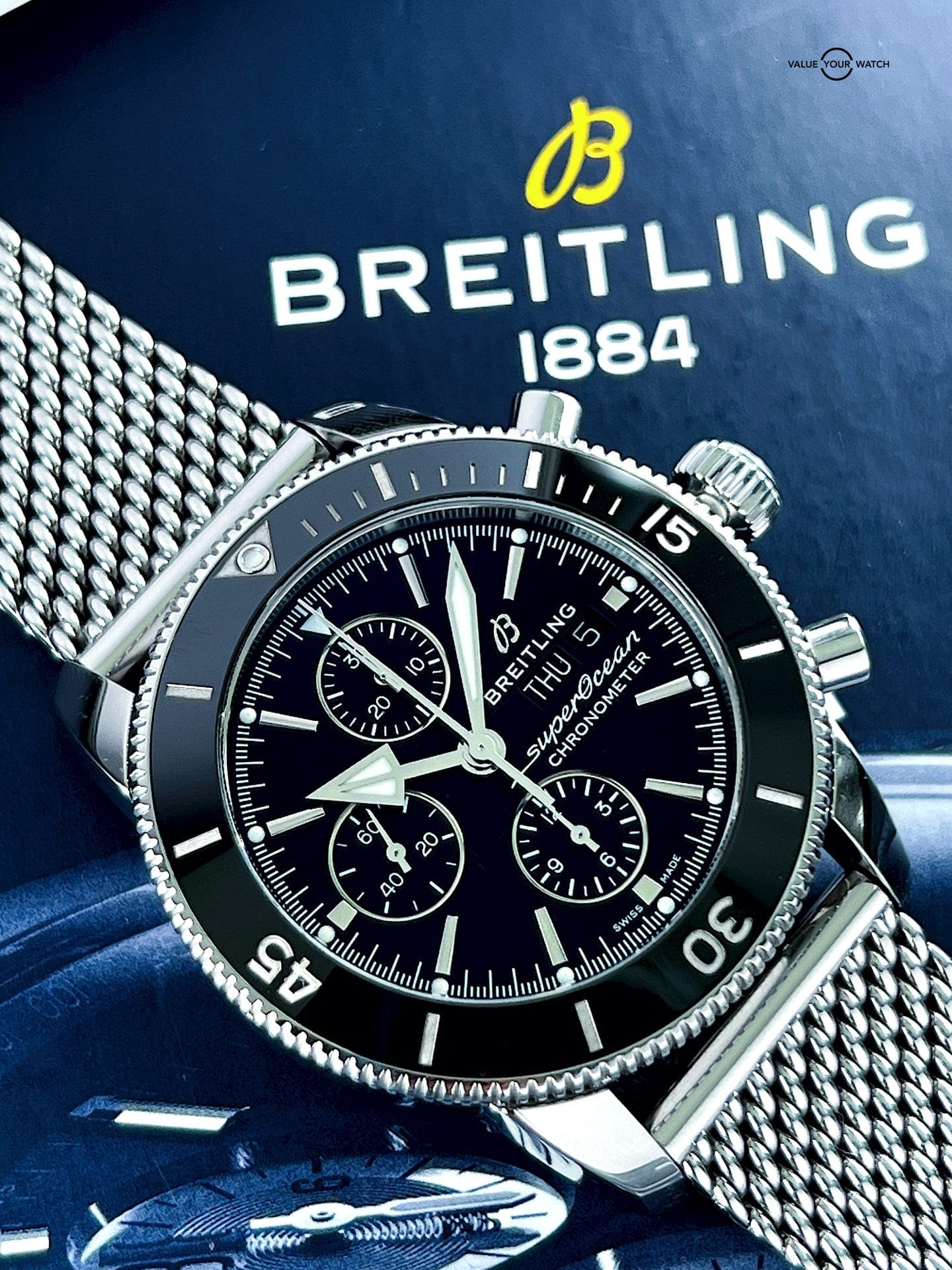 Breitling Superocean Heritage II Chronograph 44mm Black / A13313 / 2022 B&P
