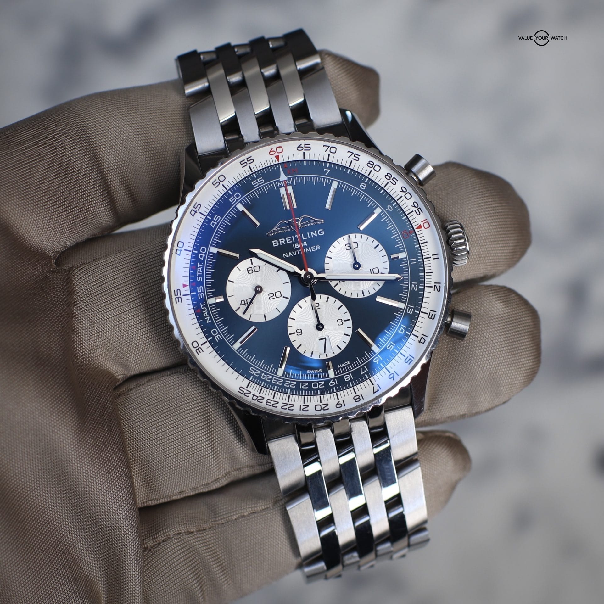 Breitling Navitimer B01 Chronograph 46mm Chronograph Blue Dial ...