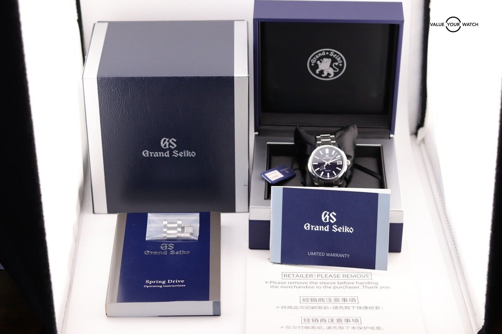 Grand Seiko Spring Drive Heritage 40mm Blue Watch SBGA375 2019 B&P - Image 7
