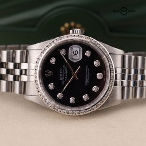 1991 Rolex Datejust 36 16234 AM Diamond Dial x Bezel on Jubilee Bracelet