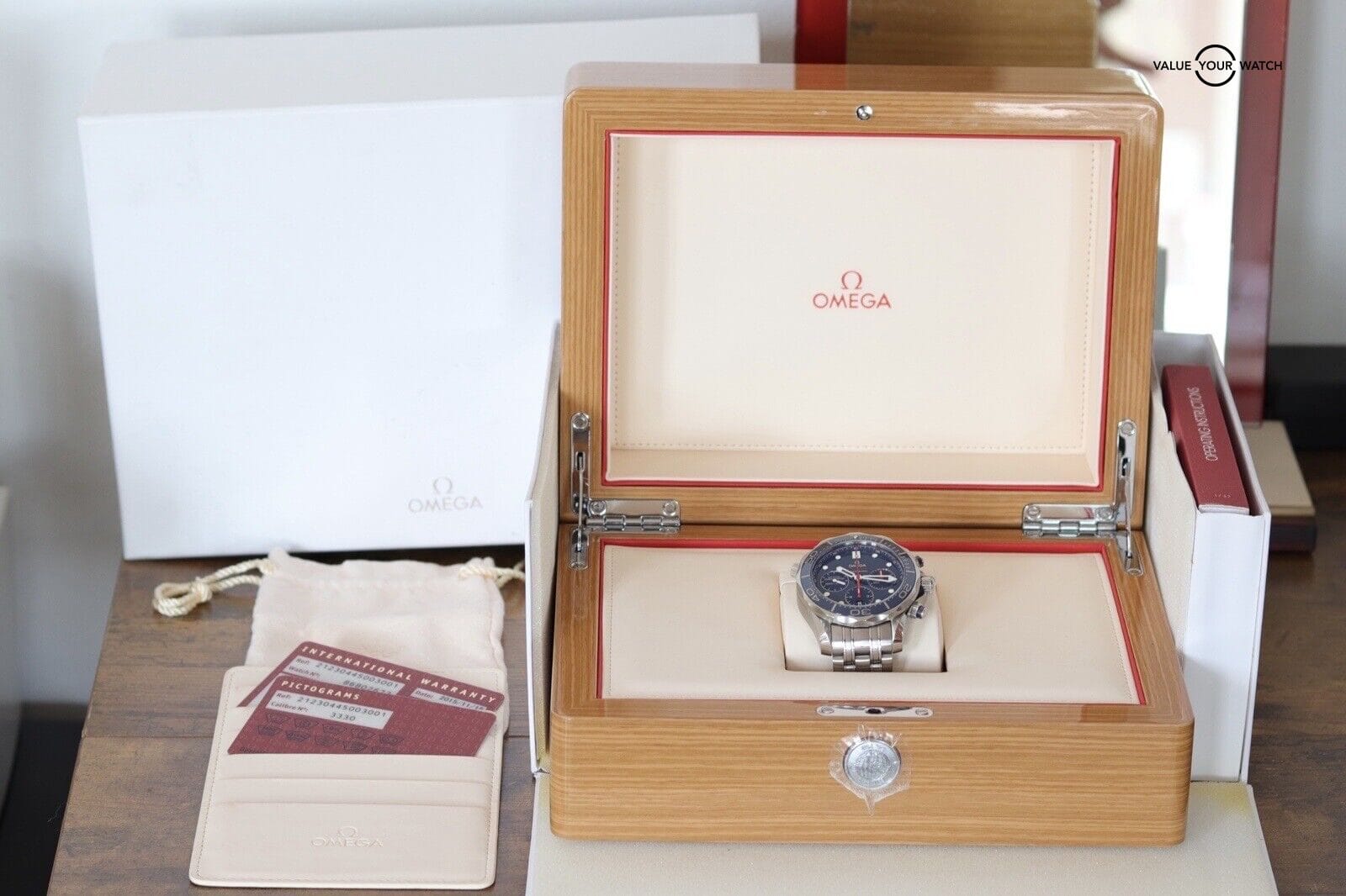 OMEGA Diver 300M Co-Axial Chronograph Blue Men's Watch - 212.30.44.50.03.001 - Image 6