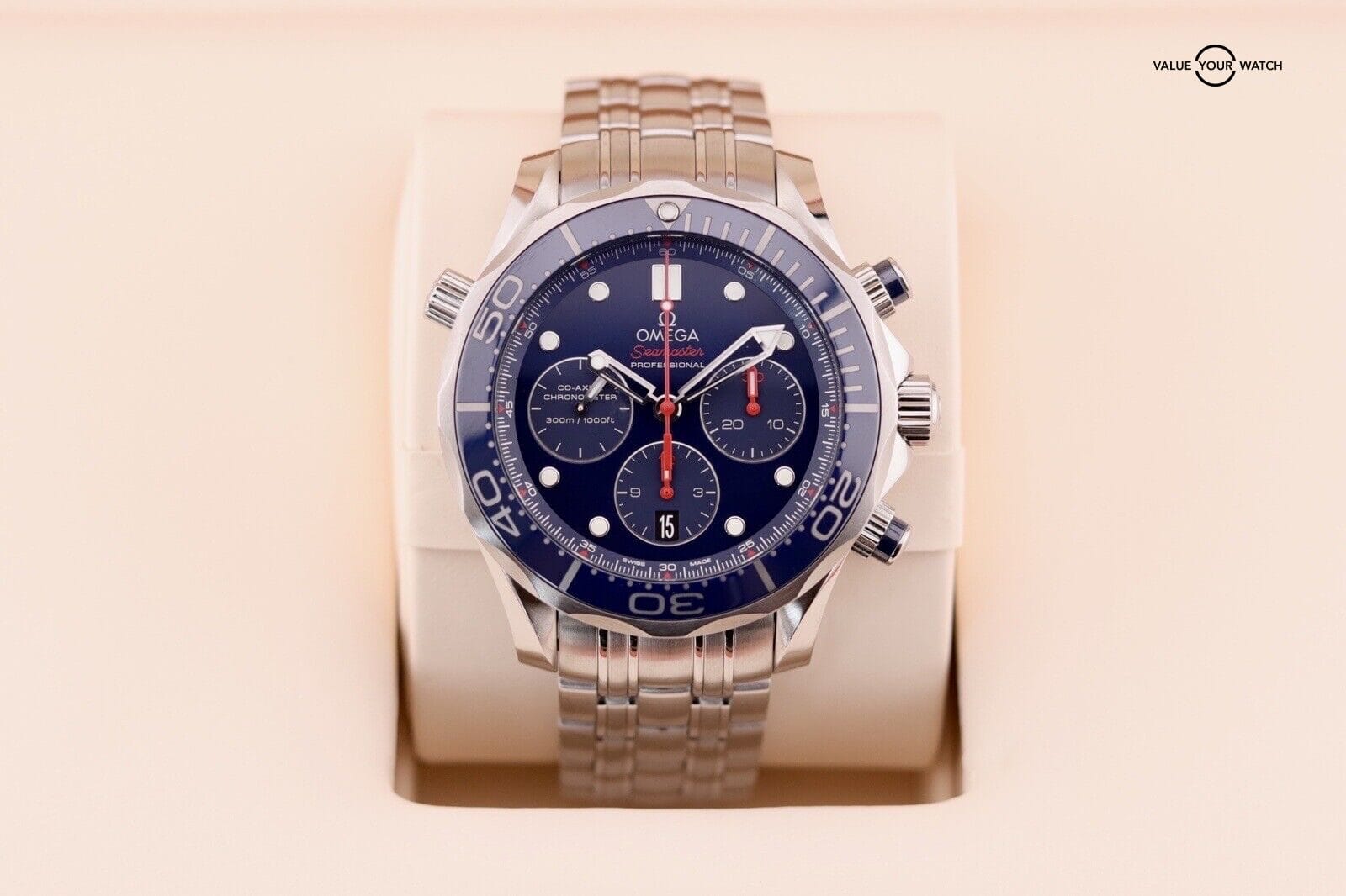 OMEGA Diver 300M Co-Axial Chronograph Blue Men's Watch - 212.30.44.50.03.001 - Image 14