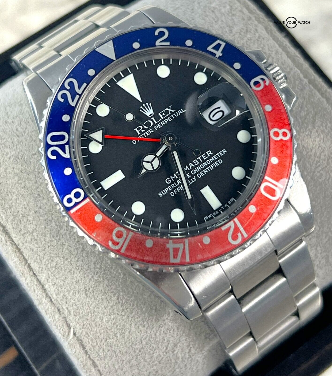 Rolex 1675 GMT Master Pepsi Bezel Stainless Steel Automatic!