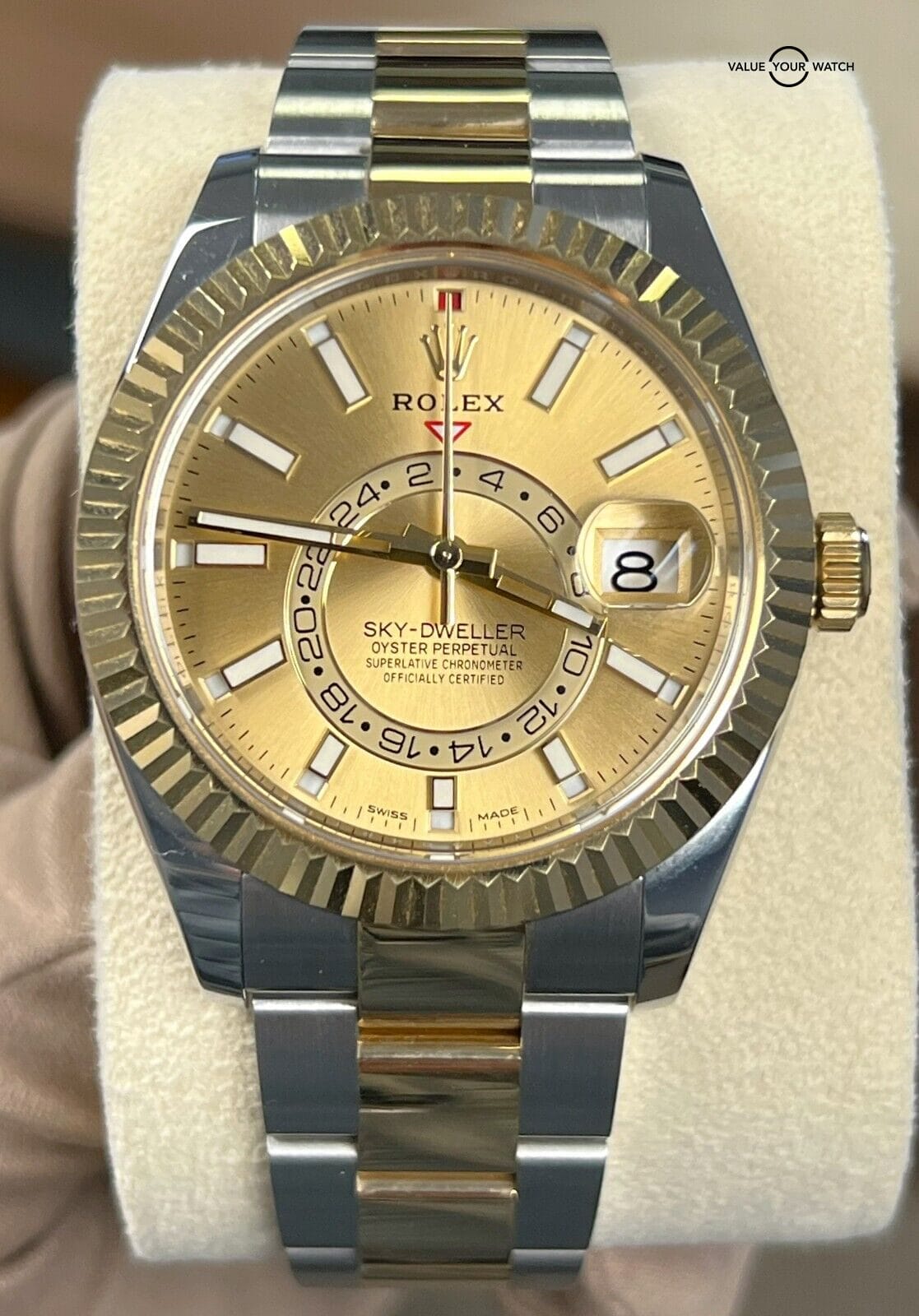 Rolex Sky-Dweller 326933 Champagne Dial 42mm 18K Yellow Gold