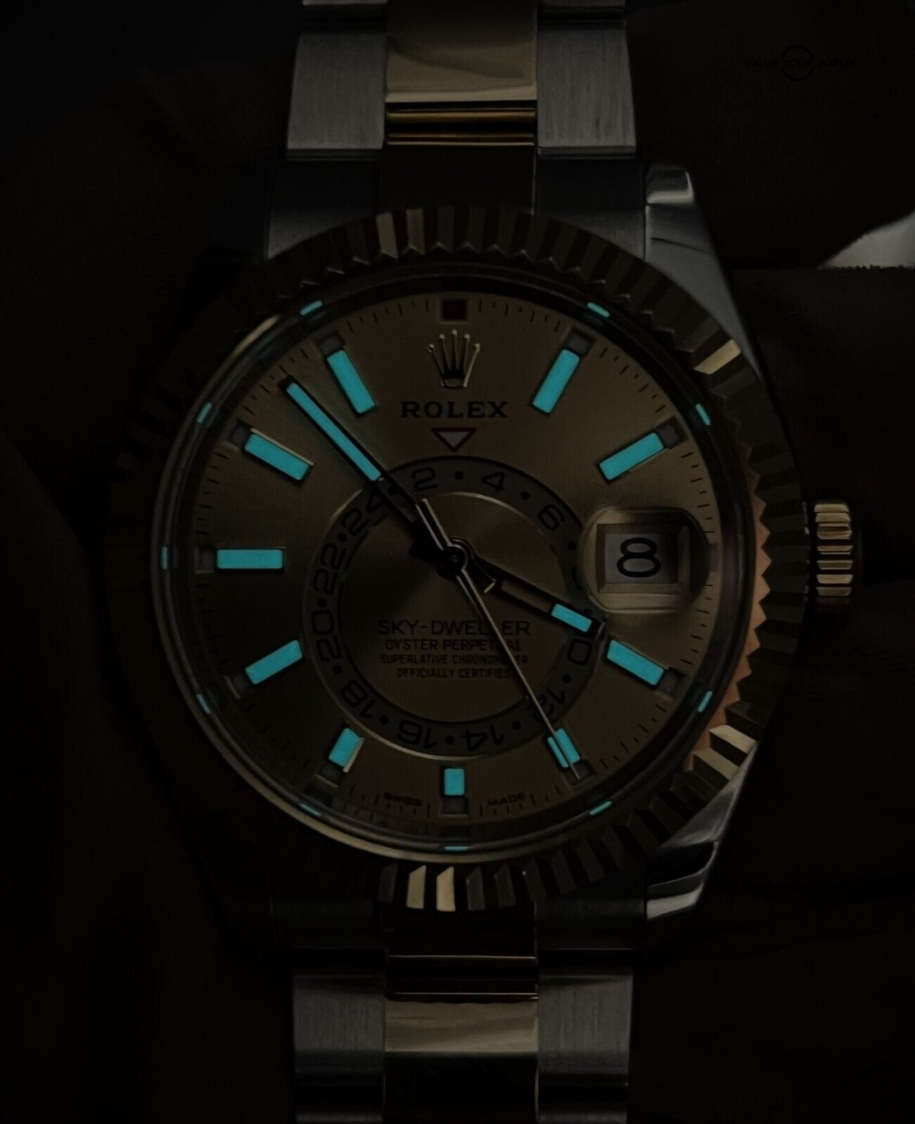 Rolex Sky-Dweller 326933 Champagne Dial 42mm 18K Yellow Gold & Steel Automatic! - Image 9