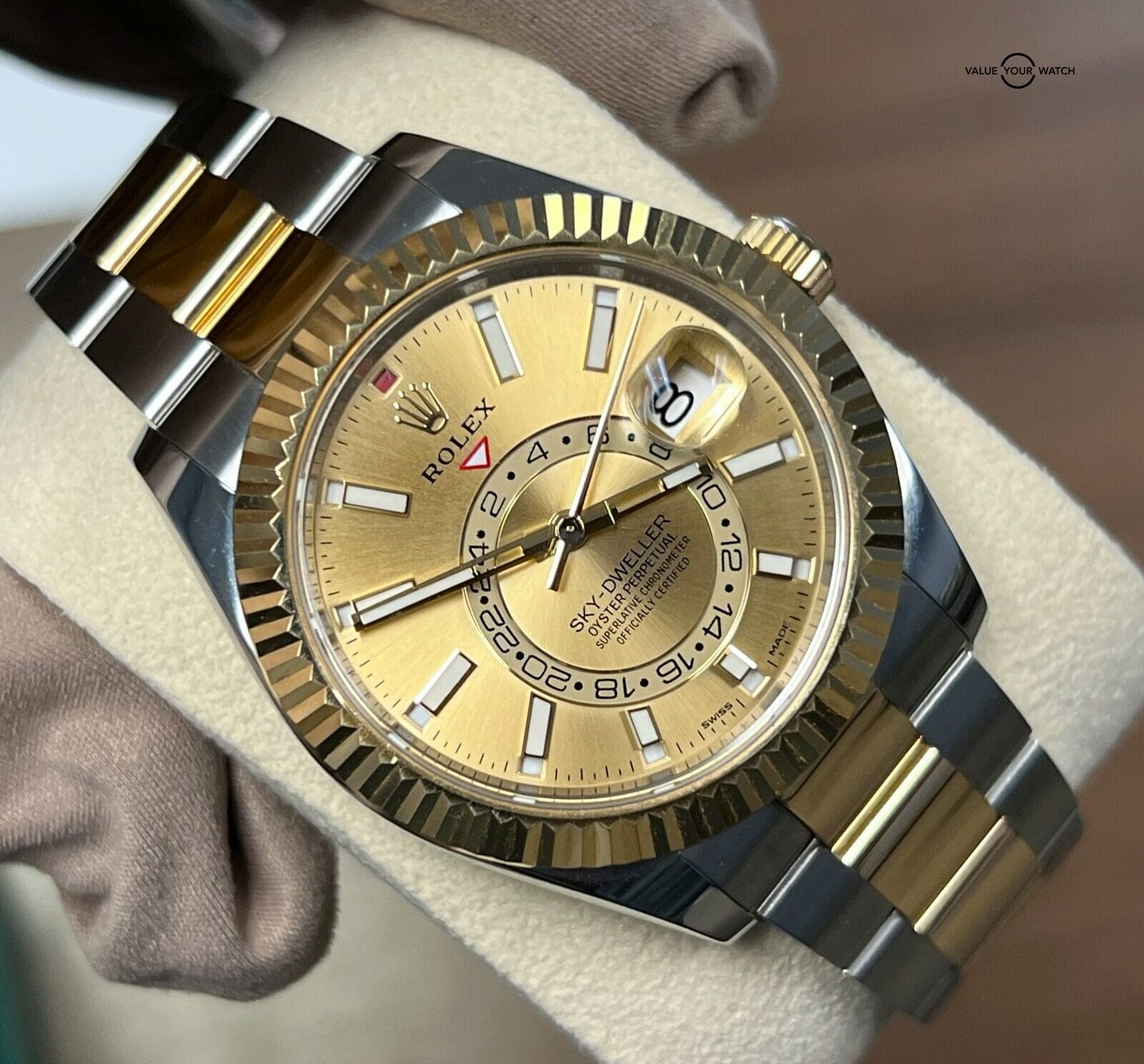 Rolex Sky-Dweller 326933 Champagne Dial 42mm 18K Yellow Gold & Steel Automatic! - Image 16