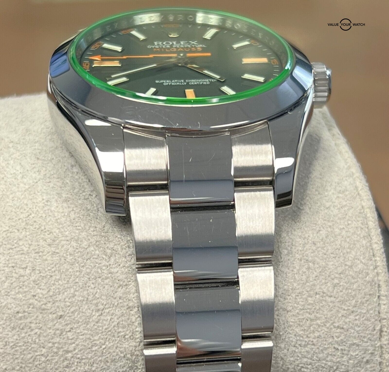 Rolex Milgauss 116400GV Black Dial Green Crystal 40mm Stainless Steel BOXES/CARD - Image 9