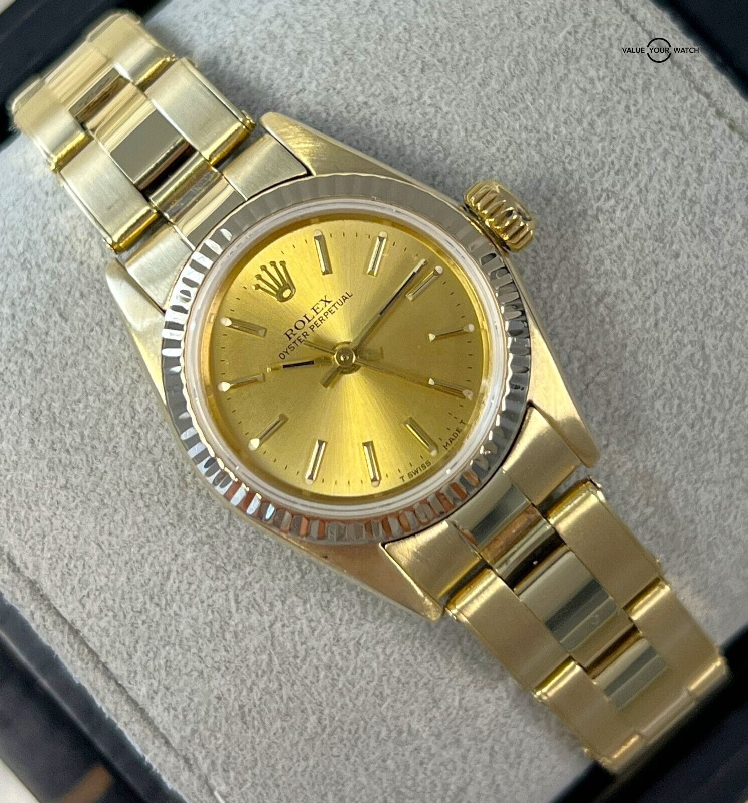 Rolex Ladies Oyster Perpetual 24mm 14K Yellow Gold 67197! - Image 4