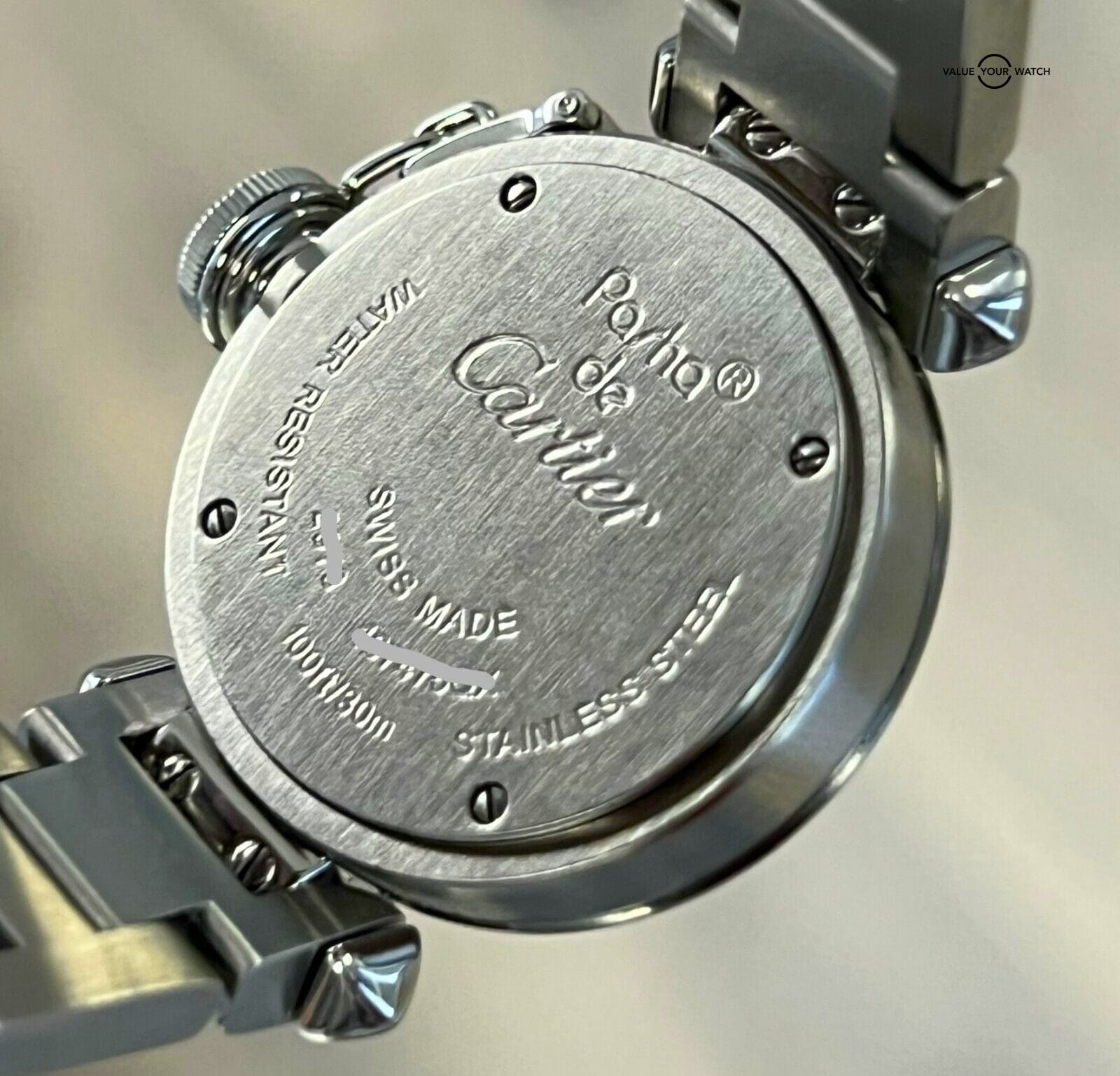 Cartier Miss Pasha 27mm Steel Pink Dial Ladies Watch W3140008 with Papers! - Image 7