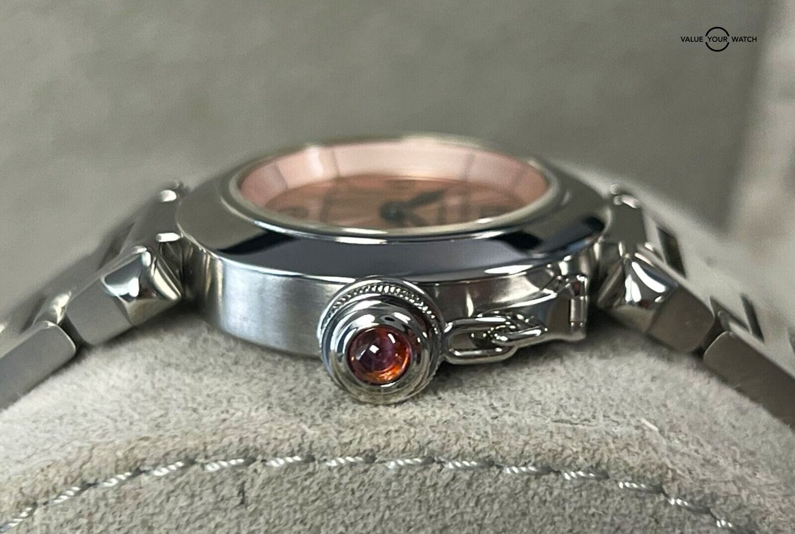 Cartier Miss Pasha 27mm Steel Pink Dial Ladies Watch W3140008 with Papers! - Image 9