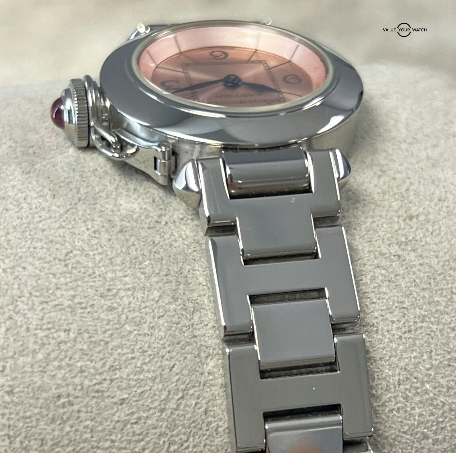 Cartier Miss Pasha 27mm Steel Pink Dial Ladies Watch W3140008 with Papers! - Image 10