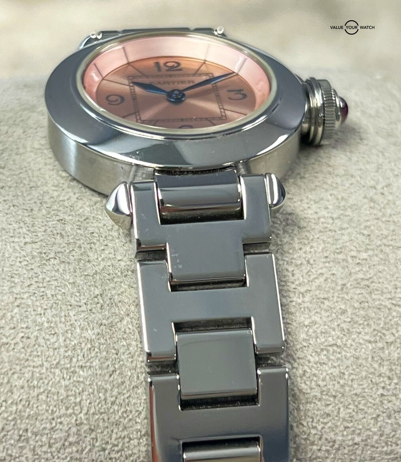 Cartier Miss Pasha 27mm Steel Pink Dial Ladies Watch W3140008 with Papers! - Image 11