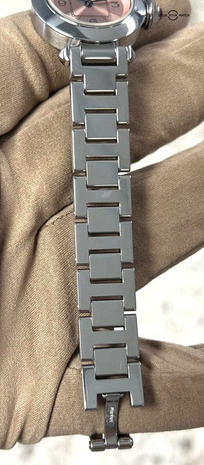 Cartier Miss Pasha 27mm Steel Pink Dial Ladies Watch W3140008 with Papers! - Image 12