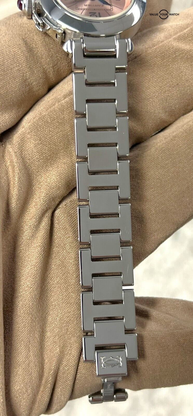 Cartier Miss Pasha 27mm Steel Pink Dial Ladies Watch W3140008 with Papers! - Image 14