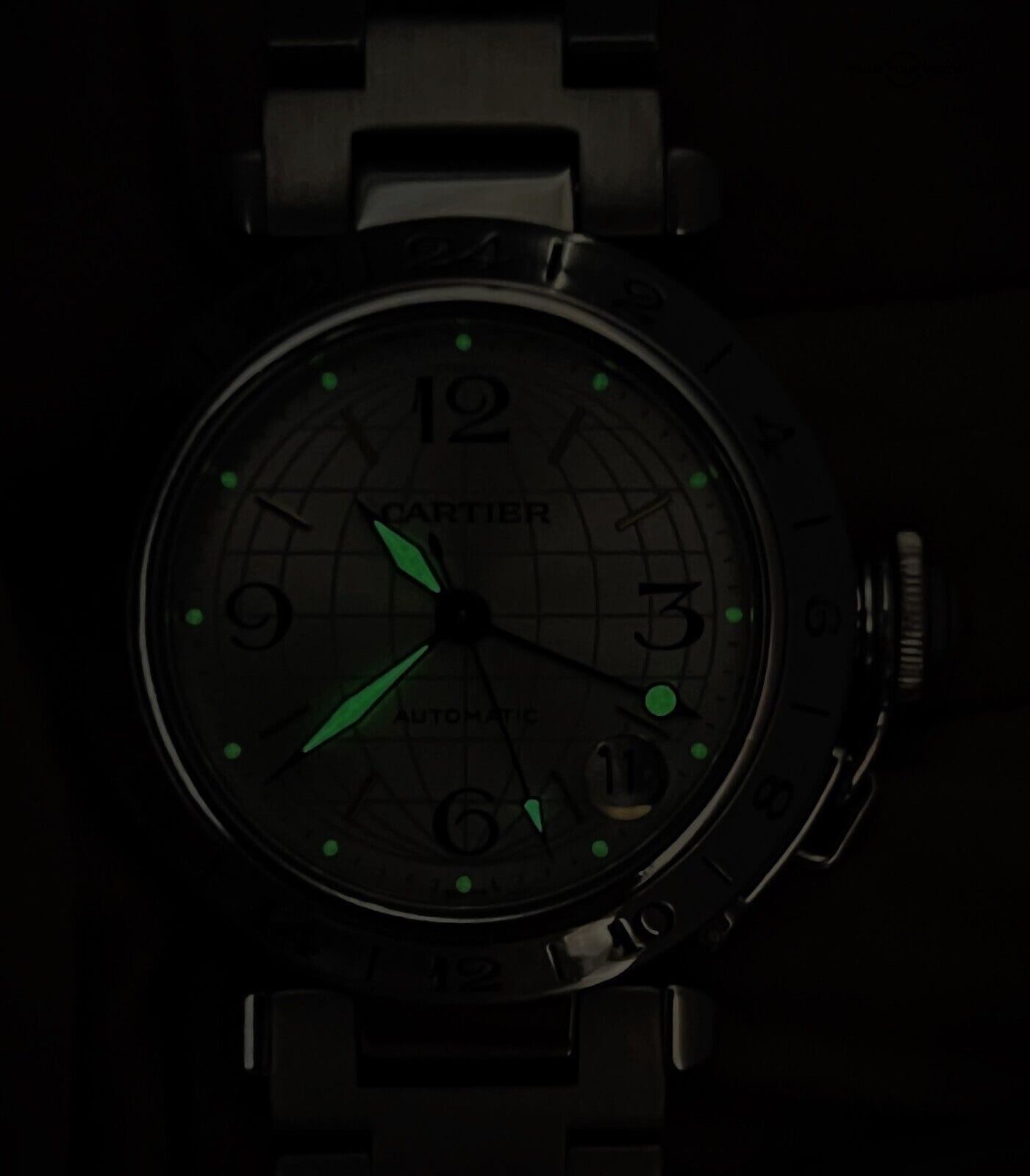 Cartier Pasha C GMT Silver Dial GMT 36mm Automatic W31029M7! - Image 6