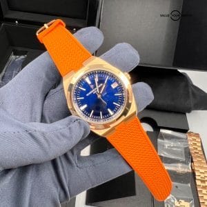 2022 VIP Orange Strap UnpolishedVacheron Constantin Overseas Rose Gold Blue Dial