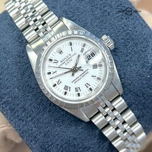 Rolex Date Ladies 69240 Jubilee Stainless Steel White Dial 26mm!