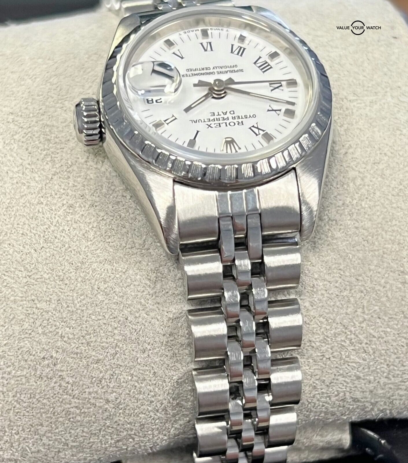 Rolex Date Ladies 69240 Jubilee Stainless Steel White Dial 26mm! - Image 11