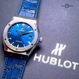 Hublot Classic Fusion Titanium Blue 45mm / 511.NX.7170.LR / Full Set B&P