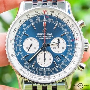 Breitling Navitimer 1 B01 Chronograph 46 Blue $10K MSRP Boxes Papers Auto AB0127