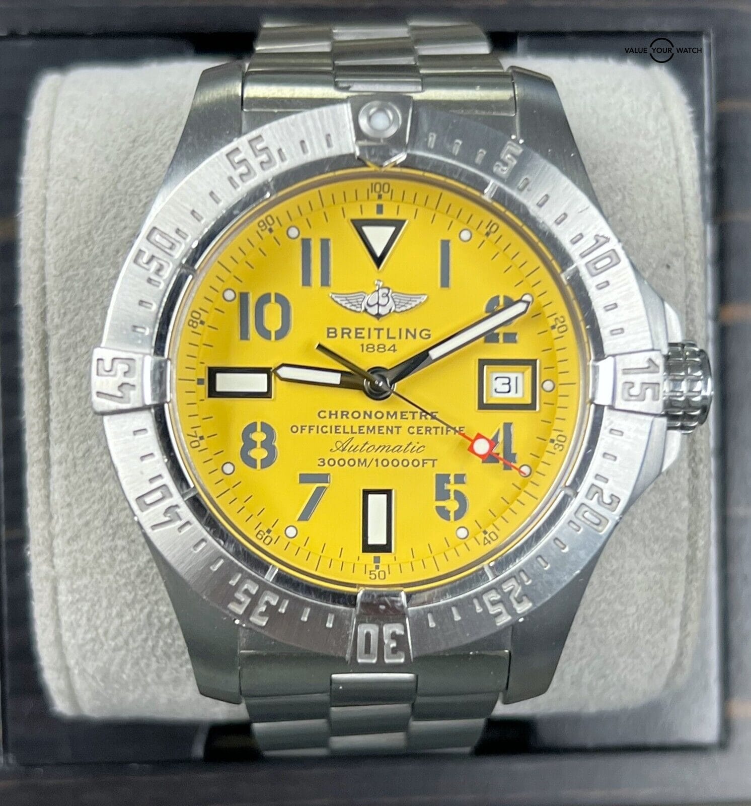 Breitling Avenger Seawolf A17330 Yellow Dial 3000M BOXES/PAPERS!