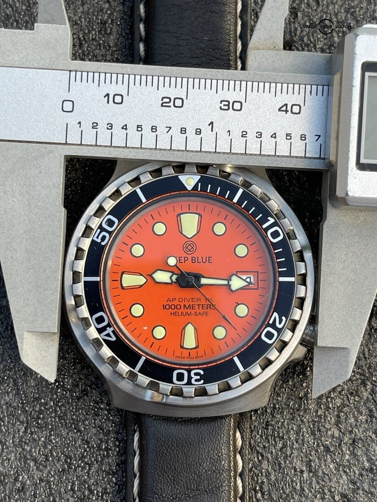 Deep Blue AP Diver 1k 1000m Orange Dial Stainless Steel Watch