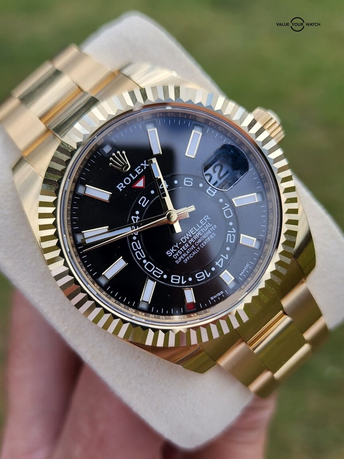 ROLEX SKY-DWELLER 326938 18K Gold Oyster Braclet, Back Dial-Complete Set - Image 2