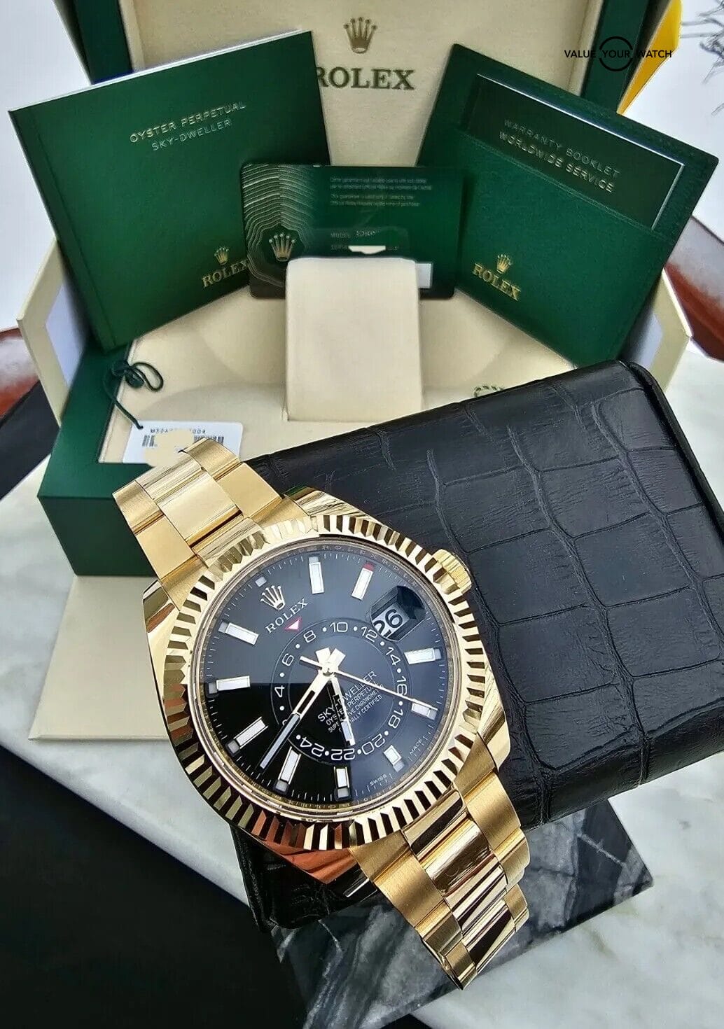 ROLEX SKY-DWELLER 326938 18K Gold Oyster Braclet, Back Dial-Complete Set - Image 6