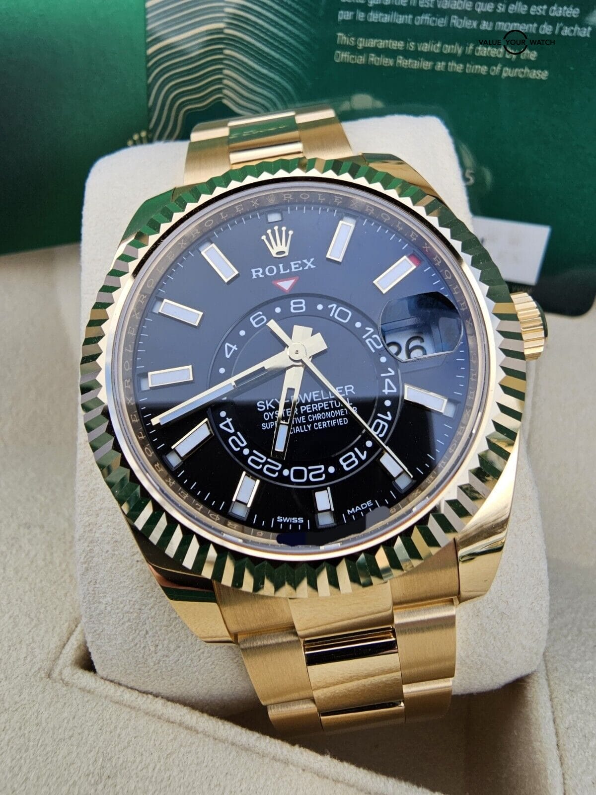 ROLEX SKY-DWELLER 326938 18K Gold Oyster Braclet, Back Dial-Complete Set - Image 9