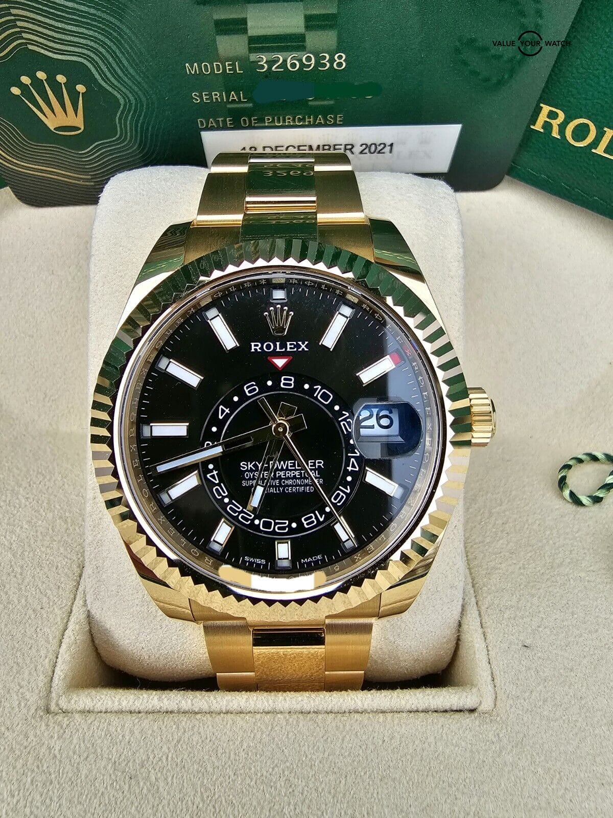 ROLEX SKY-DWELLER 326938 18K Gold Oyster Braclet, Back Dial-Complete Set - Image 16
