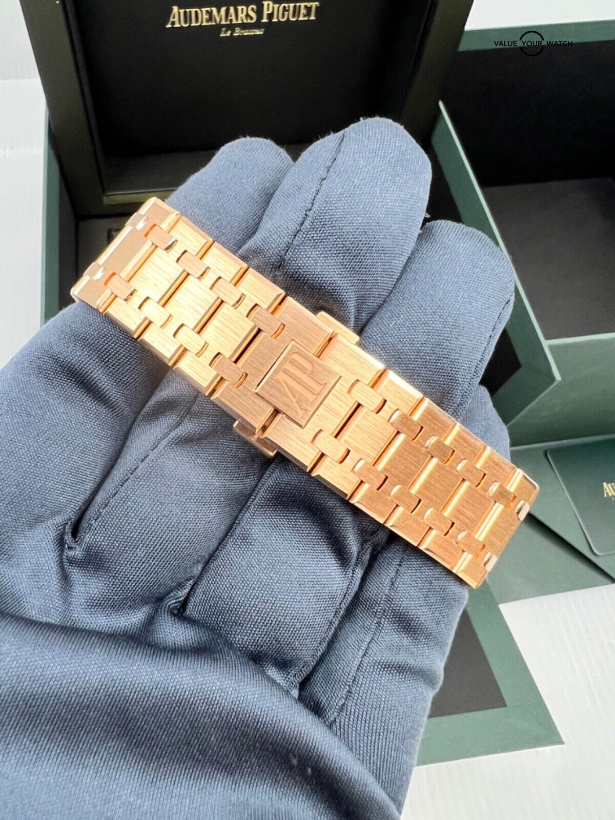 2023 MINT Audemars Piguet Royal Oak Rose Gold Blue Dial 15510OR - Image 5