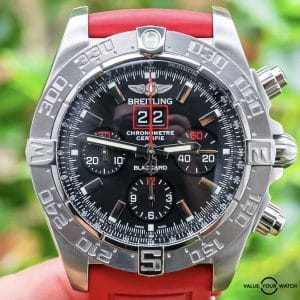 Breitling Chronomat Blackbird Limited Edition 44 Red Pro Diver Rubber Box A44360