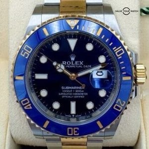 Rolex Submariner Bluesy Two Tone Gold 126613LB 41mm Complete Set Mint 2022 Card