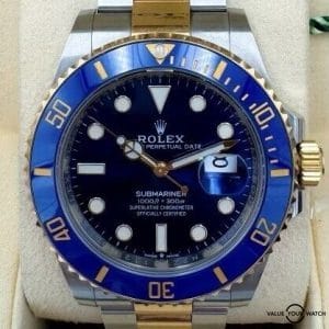 Rolex Submariner Bluesy Two Tone Gold 126613LB 41mm Complete Set Mint 2022 Card